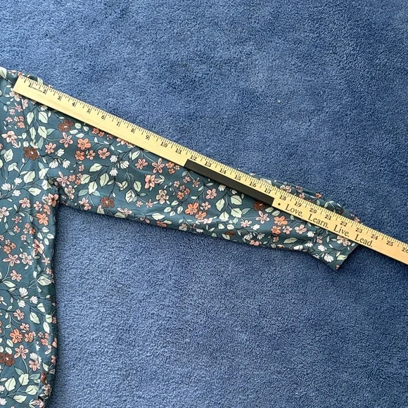 LOFT Blue and Pink Floral Long Sleeve Top - Picture 5 of 6